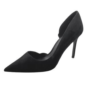 MNG Mango Black Asymmetrical Pointed Toe Stiletto High Heels Pumps Shoes Sz 8.5